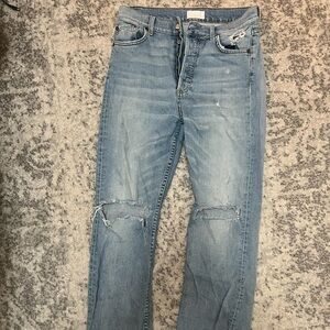 Boyish straight leg, medium wash jeans